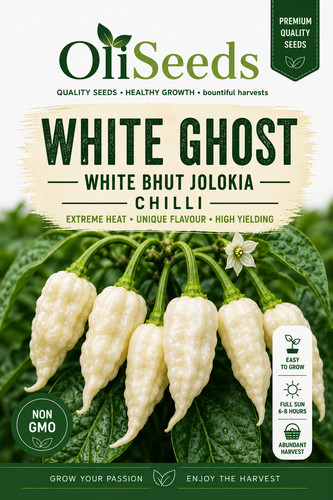 White ghost chilli seeds bhut - white,